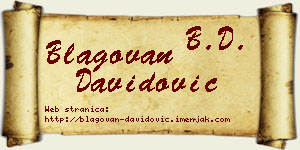 Blagovan Davidović vizit kartica